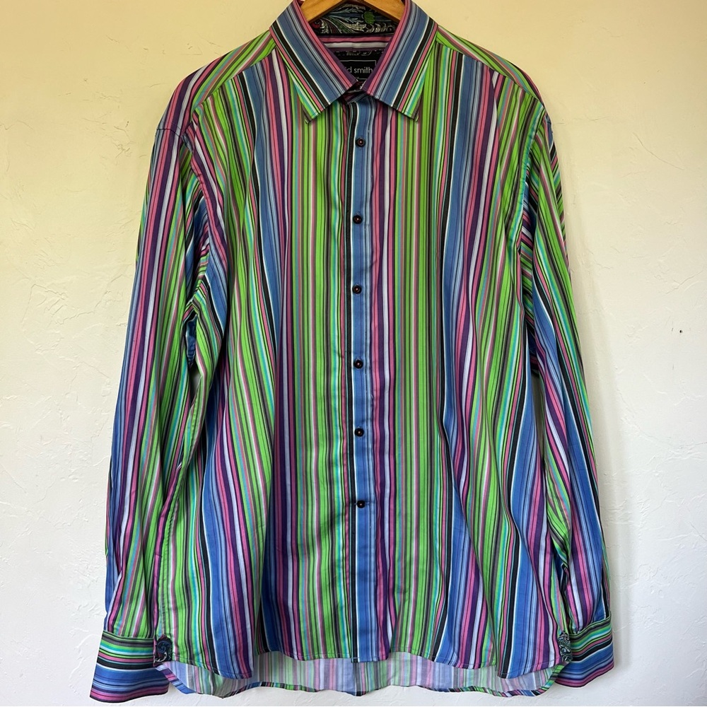 David Smith Australia Men's Shirt Flip Cuff Colorful Size Men’s XXL Long Sleeve